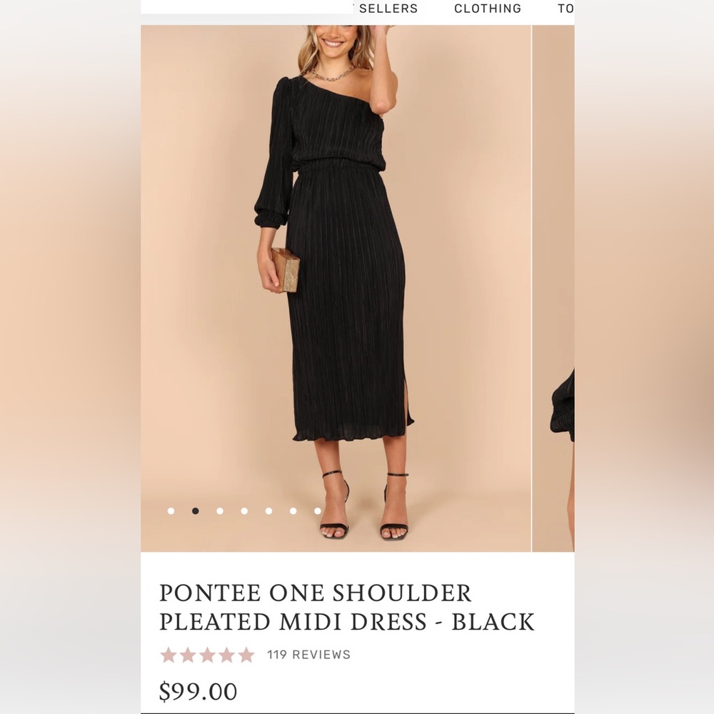 PETAL & PUP - PONTEE ONE SHOULDER PLEATED MIDI DRESS | Large